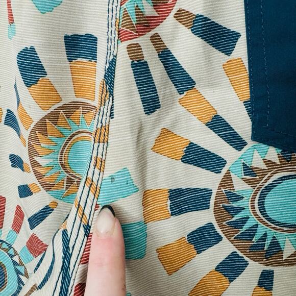 Body Glove Tan And Blue Sun Print Board Shorts Men’s Size 32 - Picture 6 of 9